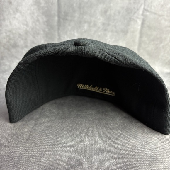 Los Angeles Dodgers Mitchell & Ness Hat Fitted 7 1/4 Black Patch Topps MLB NEW - Picture 4 of 7